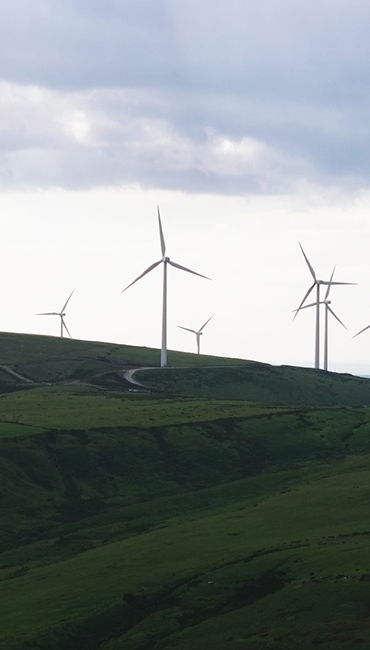 image of series of wind turbines